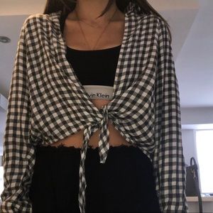 Plaid tie top